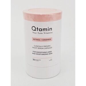 Qtamin Retinol Ceramide Night Serum Capsules Face Neck 30 Count BB6/25